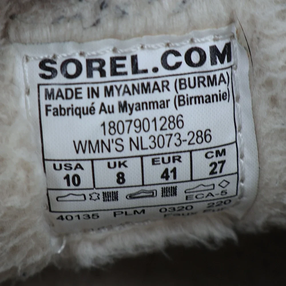 Sorel Out N About Plus Boot Women 10 Brown Suede Faux Fur Insulated‎ NL3073-286